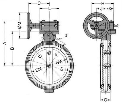 Acionamento Manual por Redutor Helicoidal - Mod 81 b